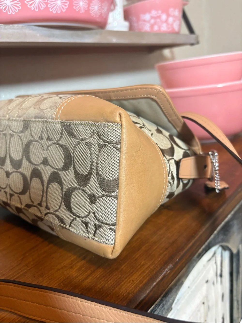 Coach Hamptons Signature Turnlock Shoulder Flap Bag 2008